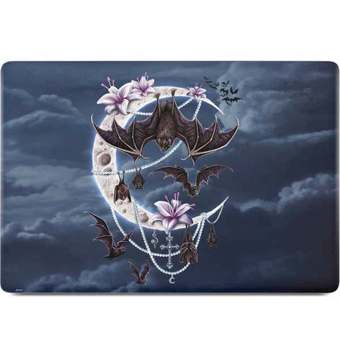 Gothic Moon with Bats and Flowers by Sarah Richter MacBook Skins